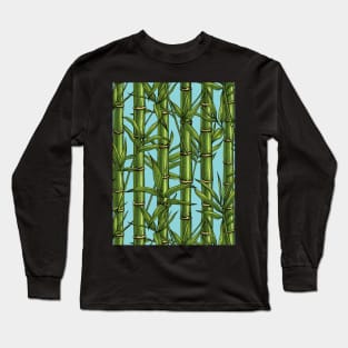 Bamboo forest on light blue Long Sleeve T-Shirt